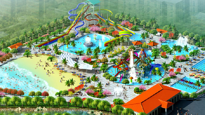 Water park slides for water park design